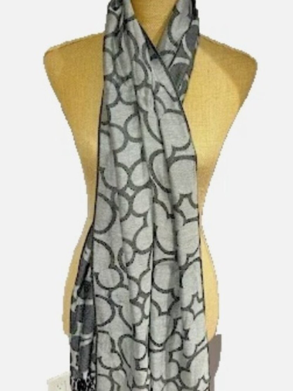 DISNEY PARKS Mickey Mouse Pashmina Scarf Shawl Wrap Hidden Mickey Black Silver